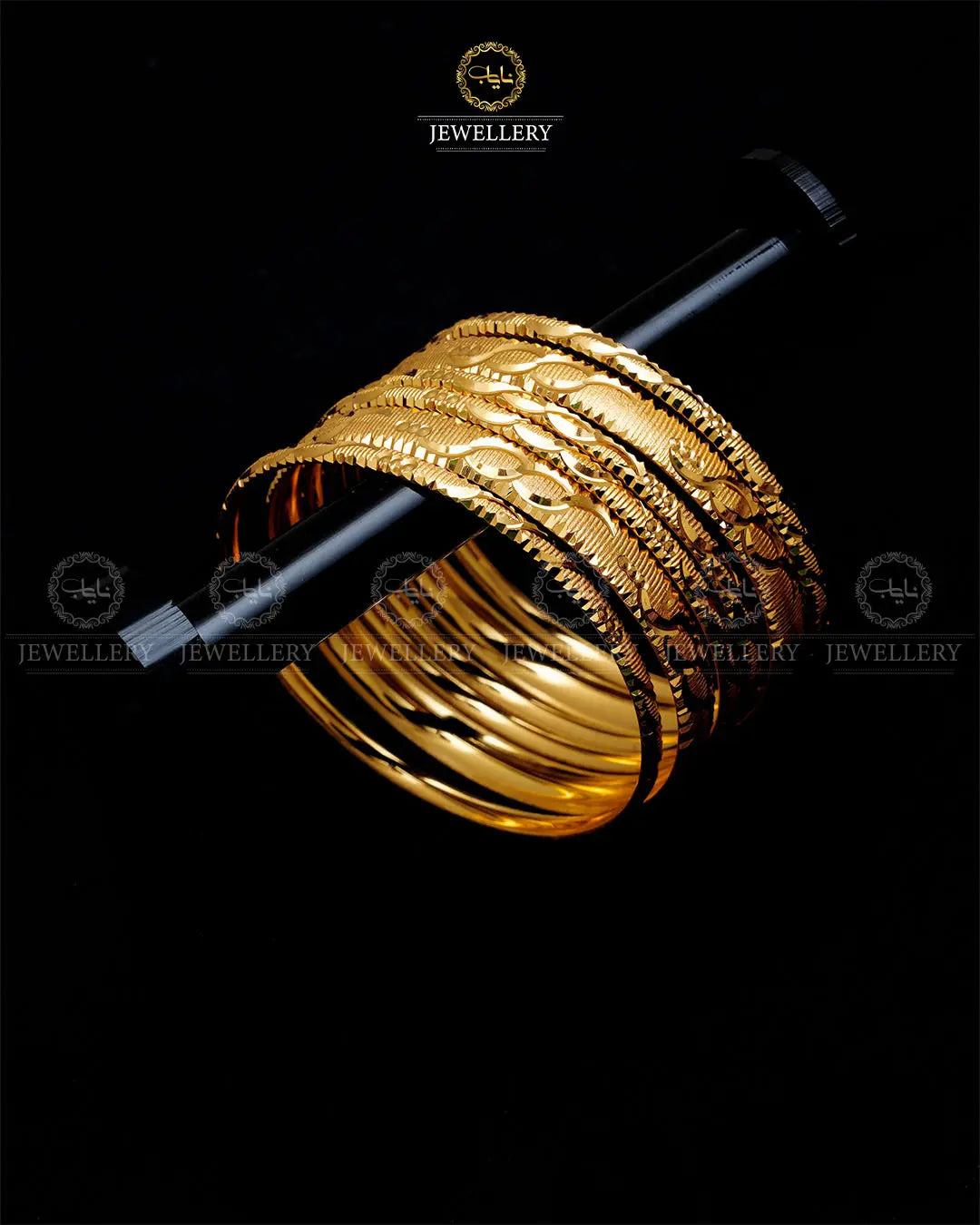 6 pcs Gold Look indian Bangles -1966 Nayab Jewellery