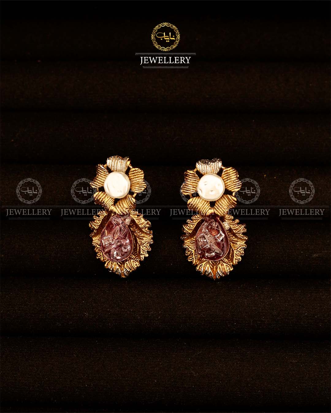 Designer Mother Pearl Crush Earrings-2941