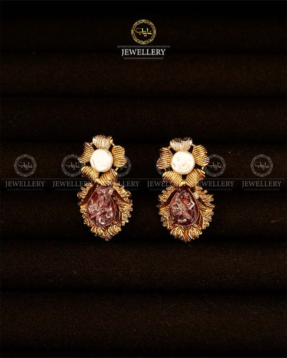 Designer Mother Pearl Crush Earrings-2941