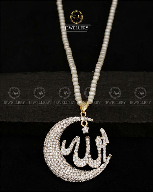 Moon Allah Locket with Chain A-612