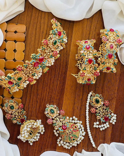 Noratan Collar set with Openable Bangles combo-2496 Nayab Jewellery
