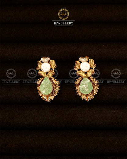 Designer Mother Pearl Crush Earrings-2941