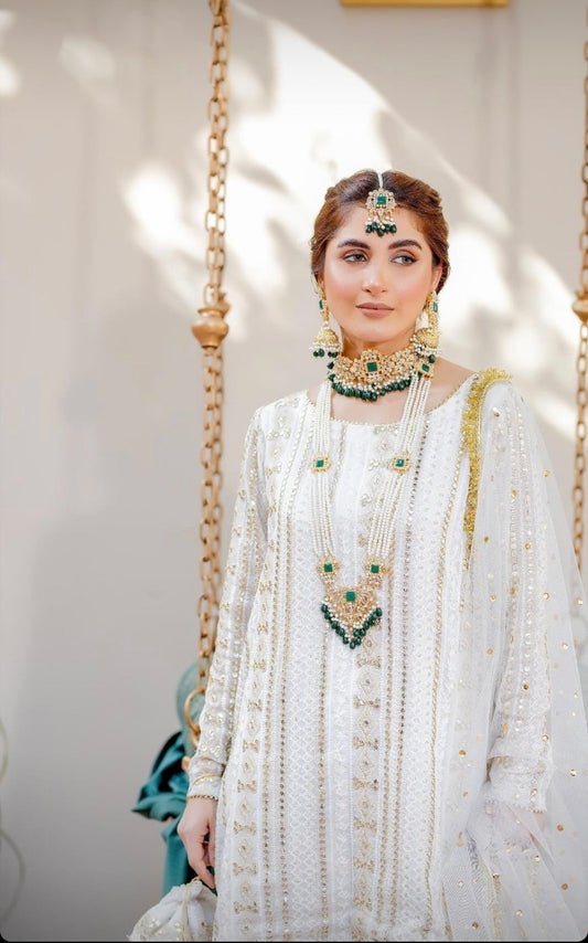 Egyptian 6 pcs Bridal Double Necklace with Jhumkaz NJ-1918 Nayab Jewellery