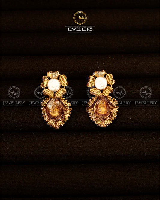 Designer Mother Pearl Crush Earrings-2941