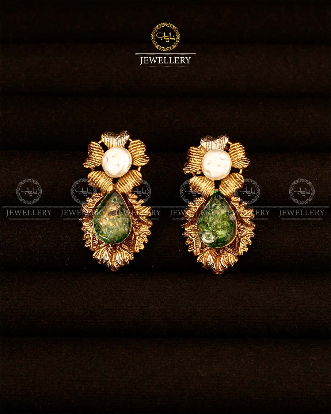 Designer Mother Pearl Crush Earrings-2941