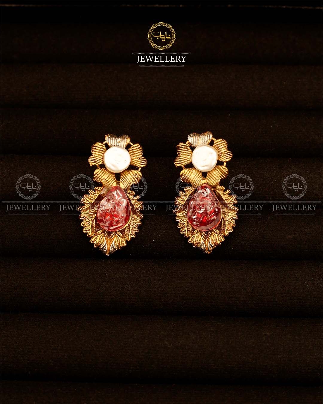 Designer Mother Pearl Crush Earrings-2941