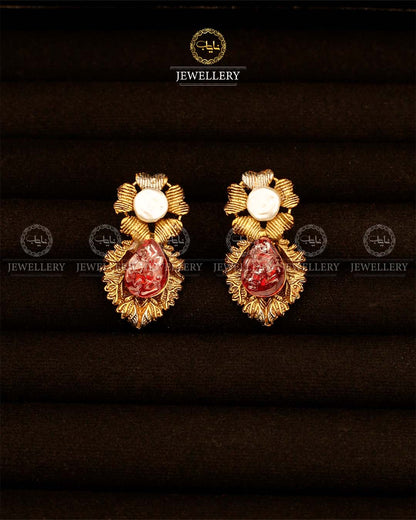 Designer Mother Pearl Crush Earrings-2941