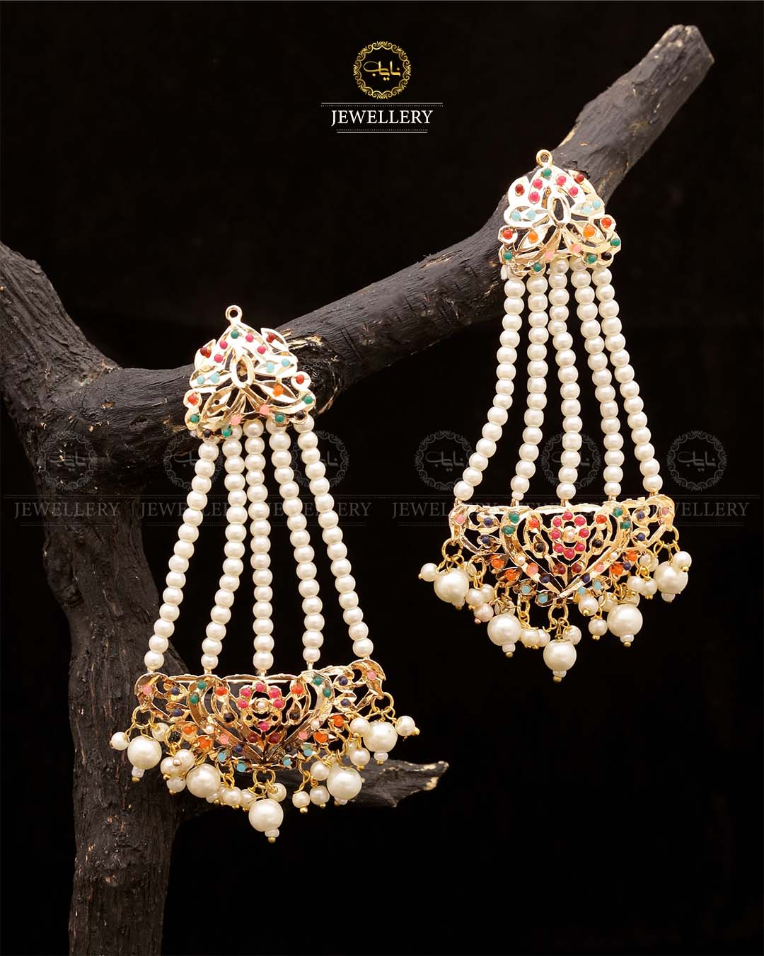 Jhomer Style Hyedrabadi Earrings-2684 Nayab Jewellery