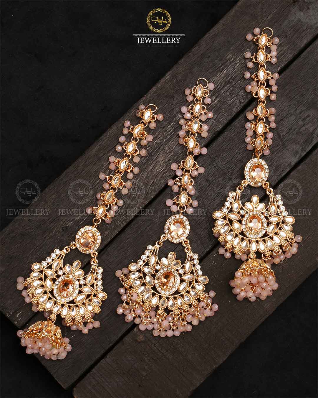 Decent Long sagar jhumka tika-2321-Golden