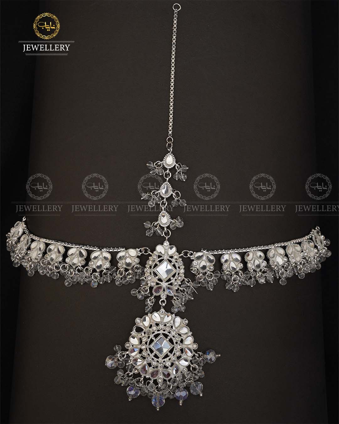 Designer Kundan Matha Patti -2041-Silver