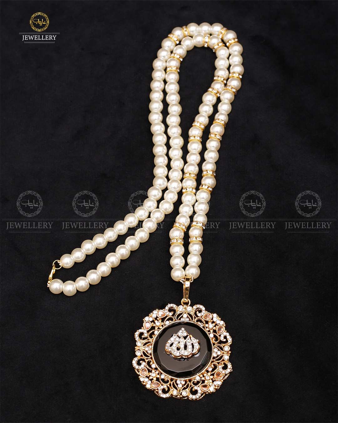 Egyptian Allah pandent with mala-2438 Nayab Jewellery