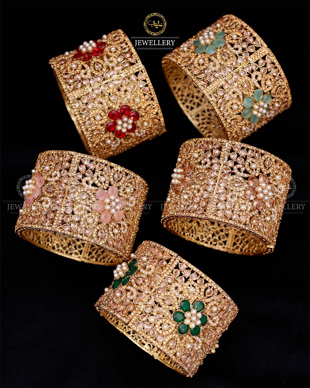 Floral Bridal Openable Bangle (Each)-2594 Nayab Jewellery