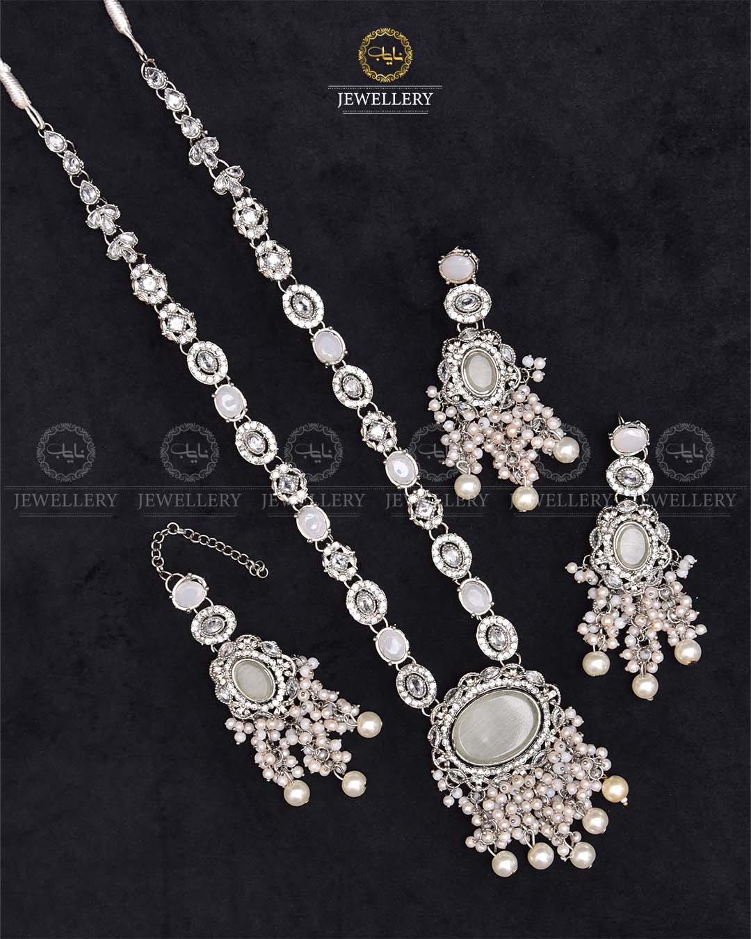 Noratan Mala set with Tika NJ-1912-Silver