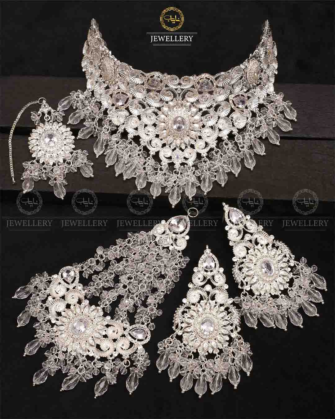 Designer Bridal set with jhomer-2291-Silver