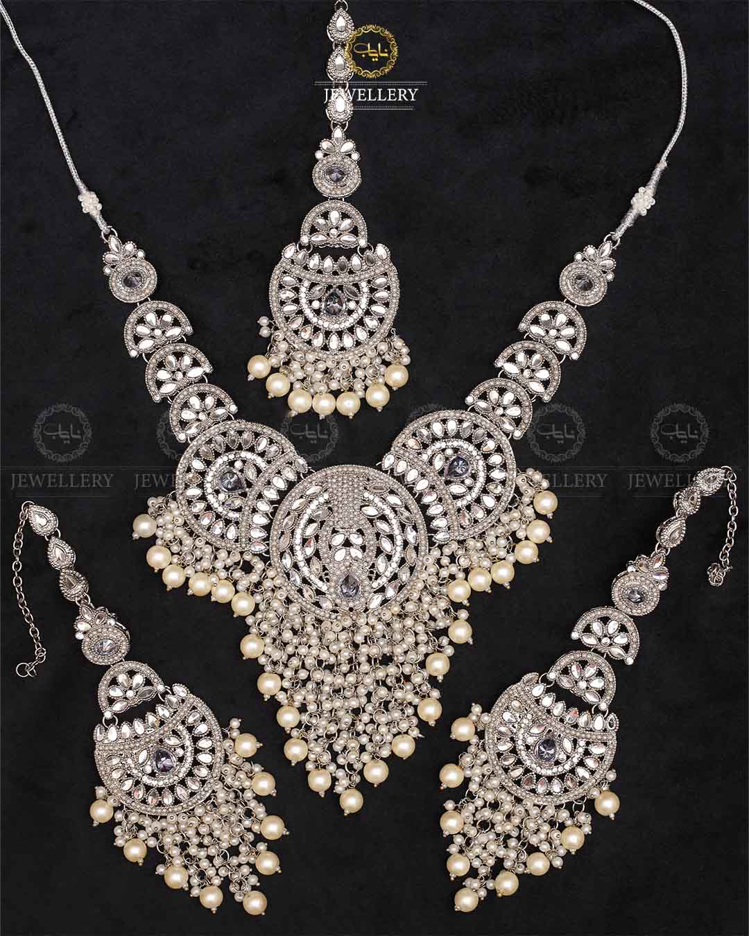 Zampa Kundan Bridal set -2255-Silver