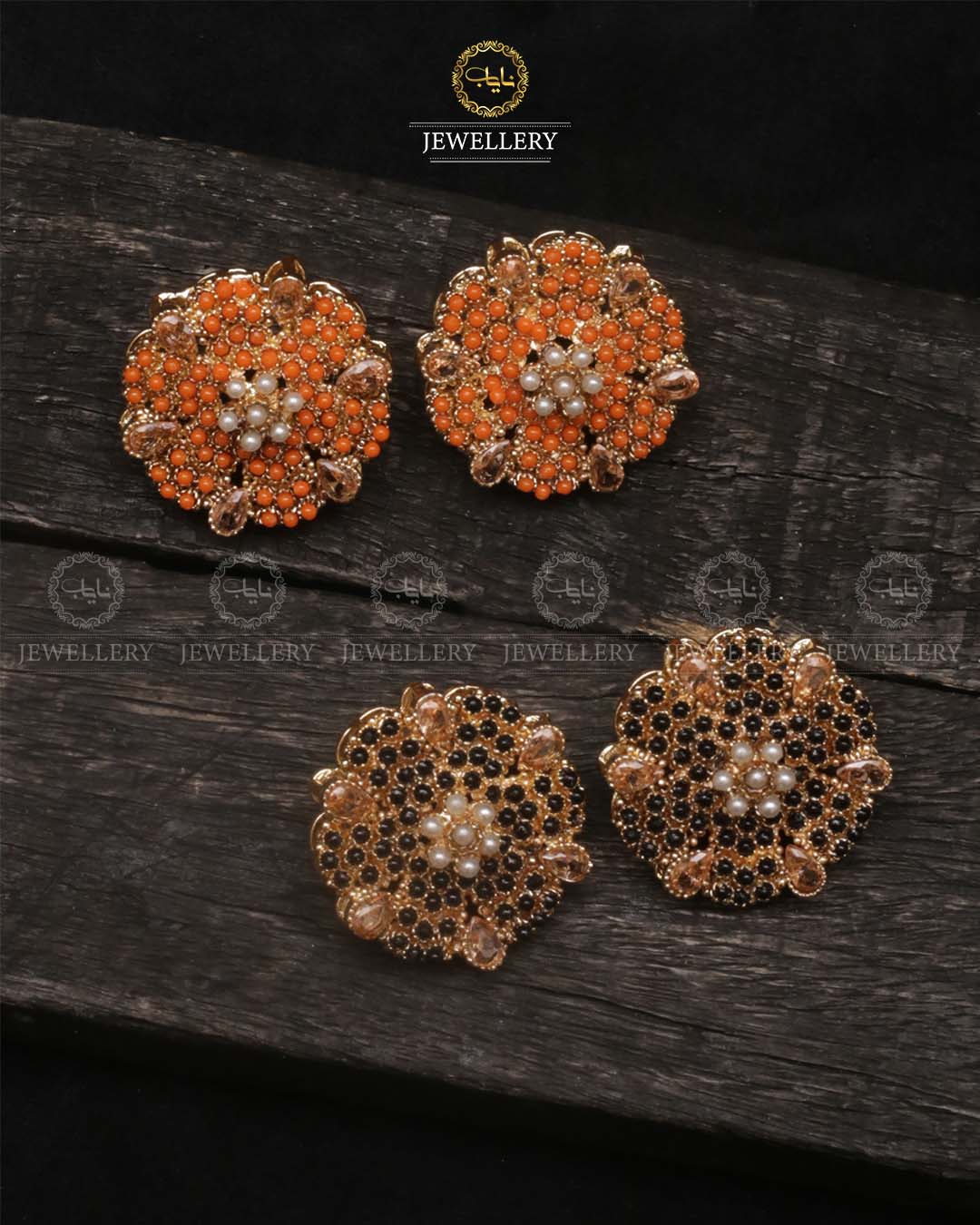 Noratan studs-2465-Golden Nayab Jewellery