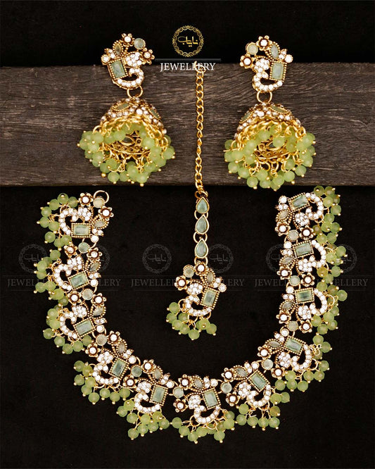 Zirconia Chokar set with Jhumki-2848