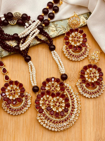 Bloom Zarcon Mala set-2485-Golden Nayab Jewellery