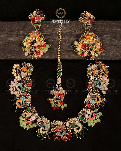 Zirconia Chokar set with Jhumki-2848