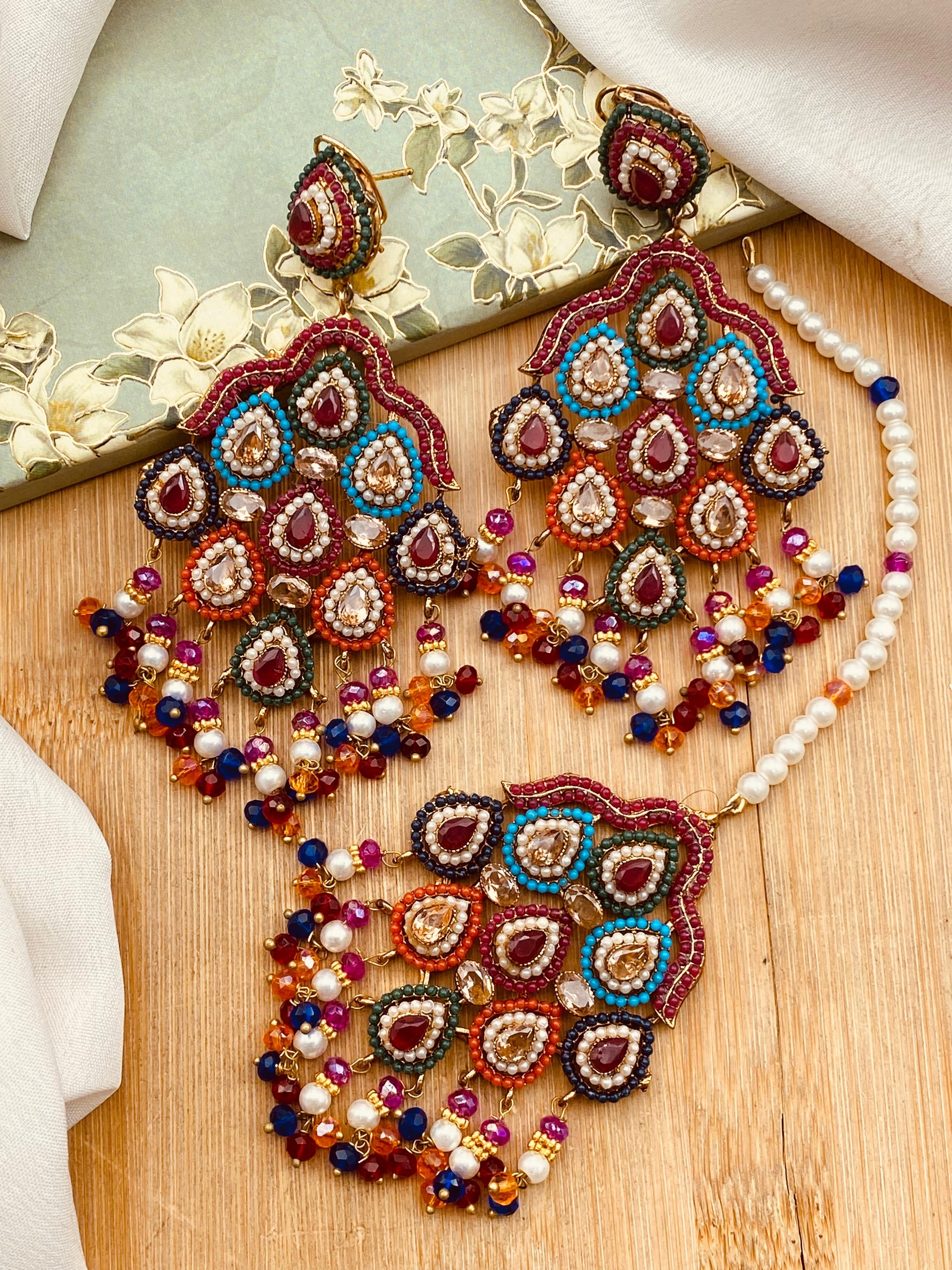 Noratan Earrings Tika set-2531 Nayab Jewellery