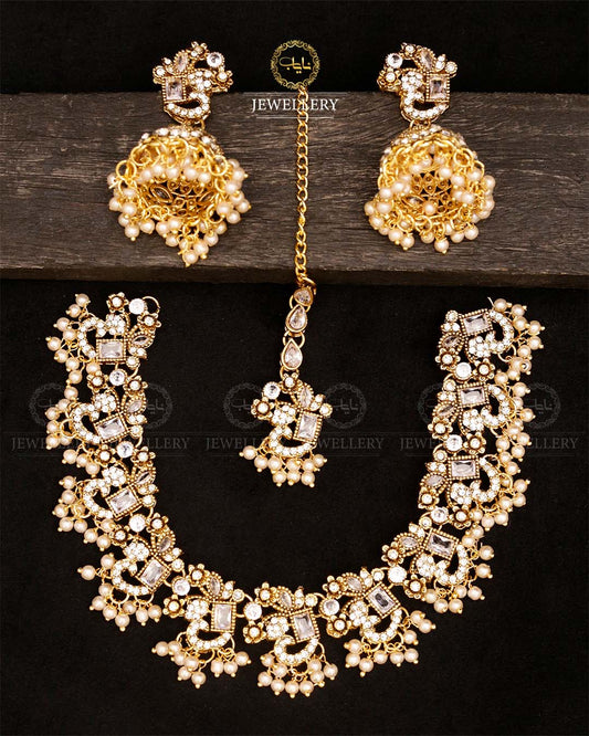Zirconia Chokar set with Jhumki-2848