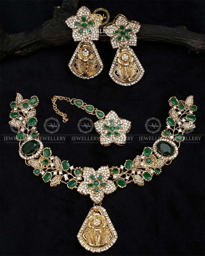RAHA Turkish Necklace set N-1026-Golden