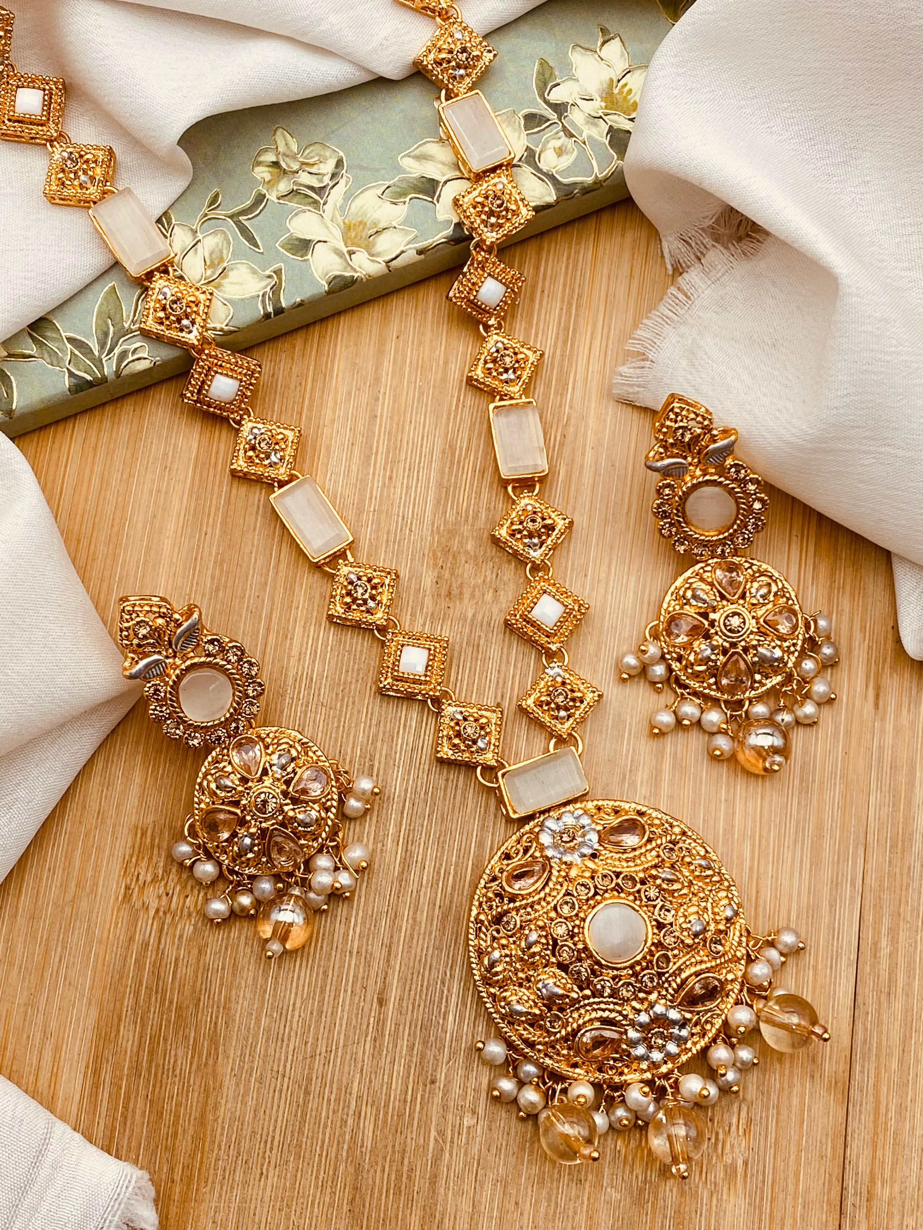 Latest Style Egyptian Mala With Earring NJ-1503 Nayab Jewellery