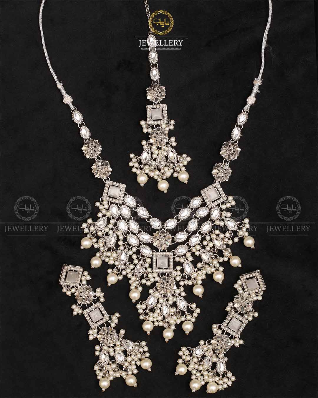 Mercury Kundan Necklace set-2329-Silver