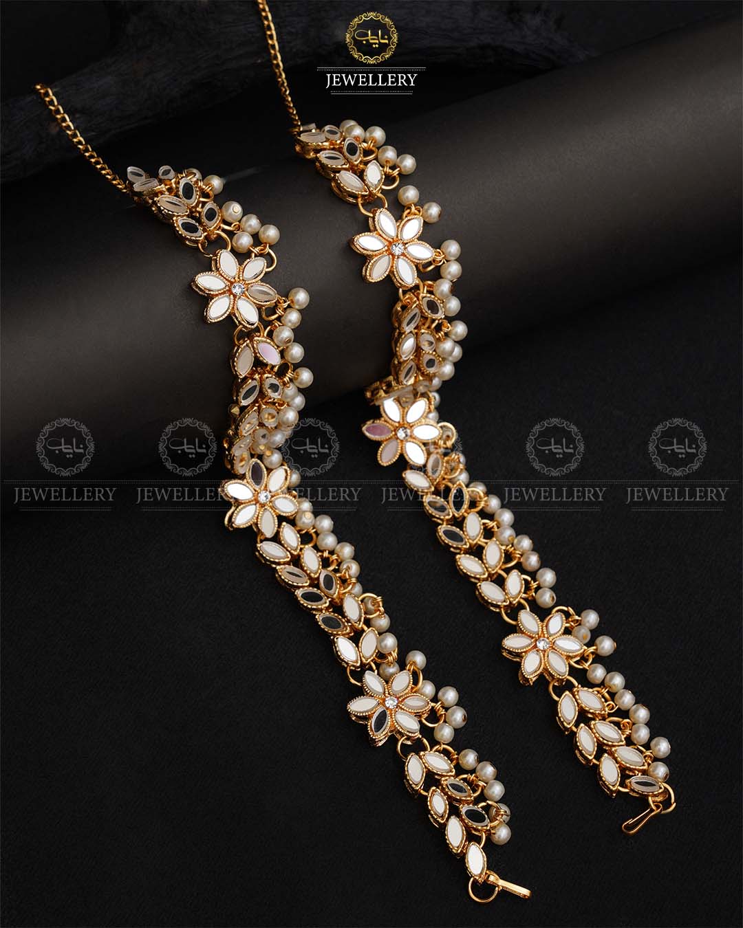 Kundan Anklet pazeb (pair)-2038-Golden