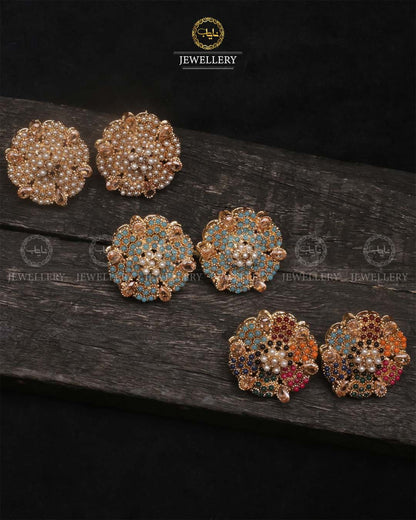 Noratan studs-2465-Golden Nayab Jewellery