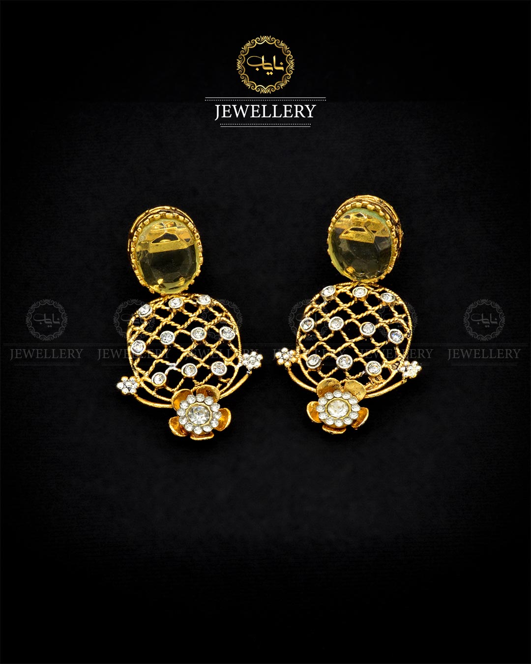 Doublet stone Earrings  NJ-1839