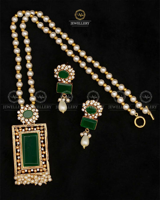 Egyptian Locket set with mala-2519 Nayab Jewellery