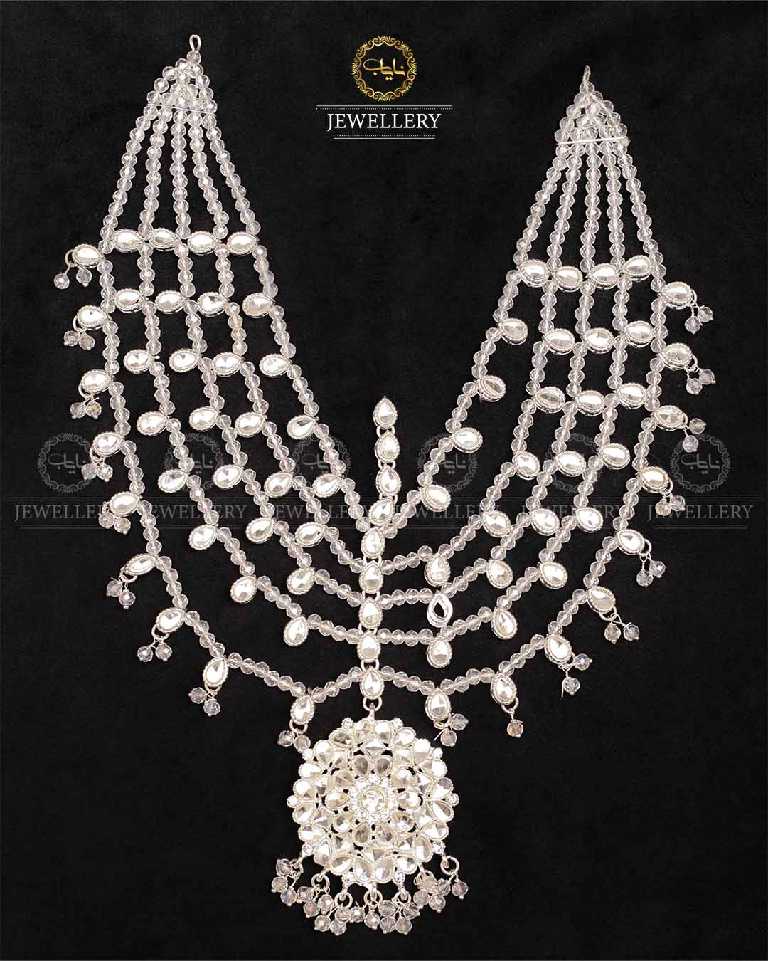 Kundan Full head Matha patti-2420-Silver