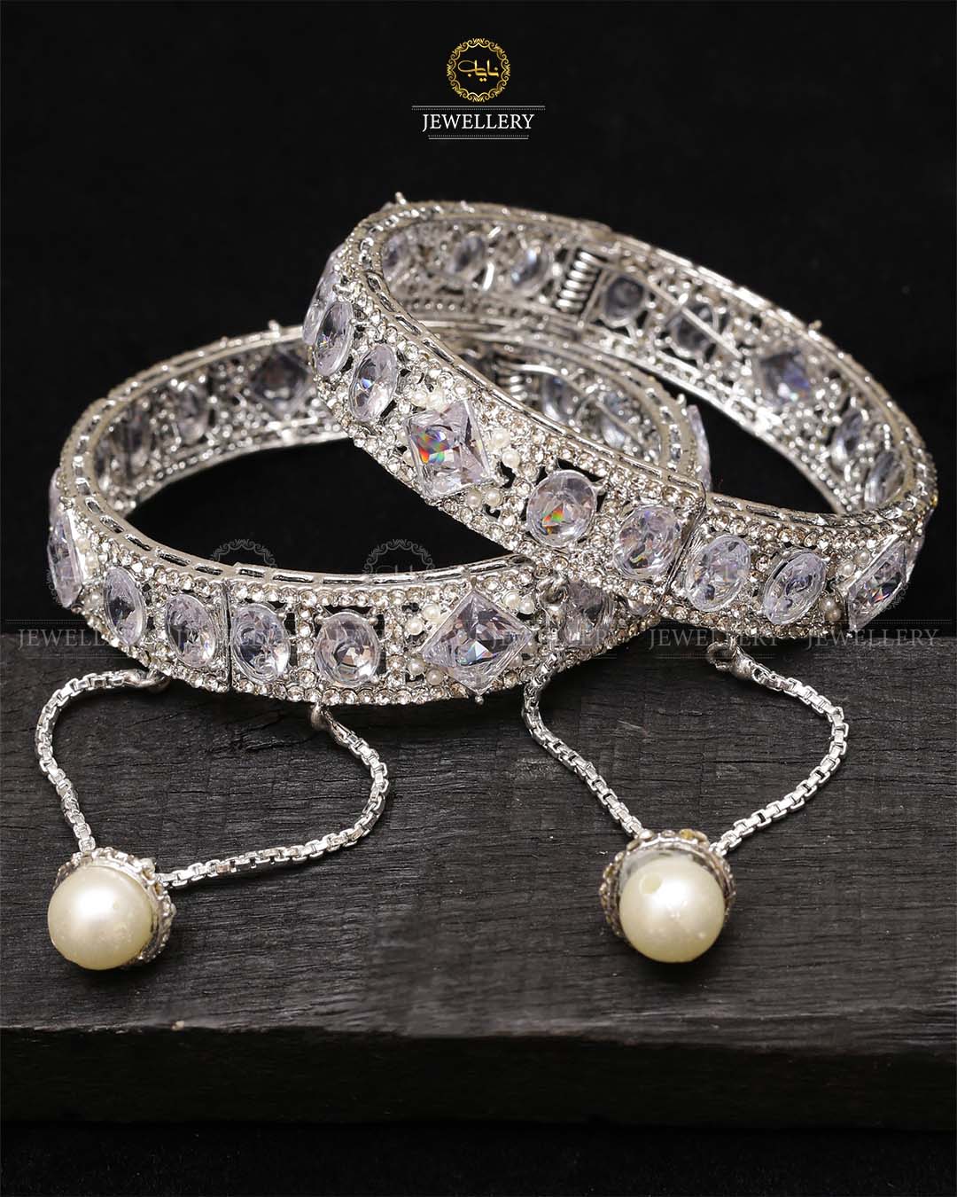 Faiqa Zirconia bangles (pair)-2679 Nayab Jewellery