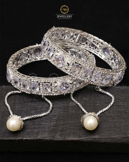 Faiqa Zirconia bangles (pair)-2679 Nayab Jewellery