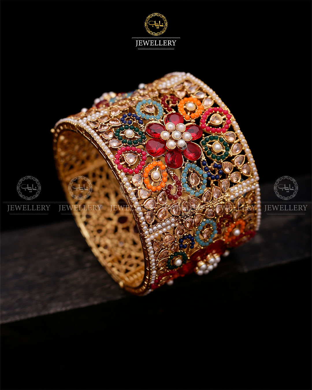 Floral Noratan Bridal Openable Bangle (Each)-2594 Nayab Jewellery