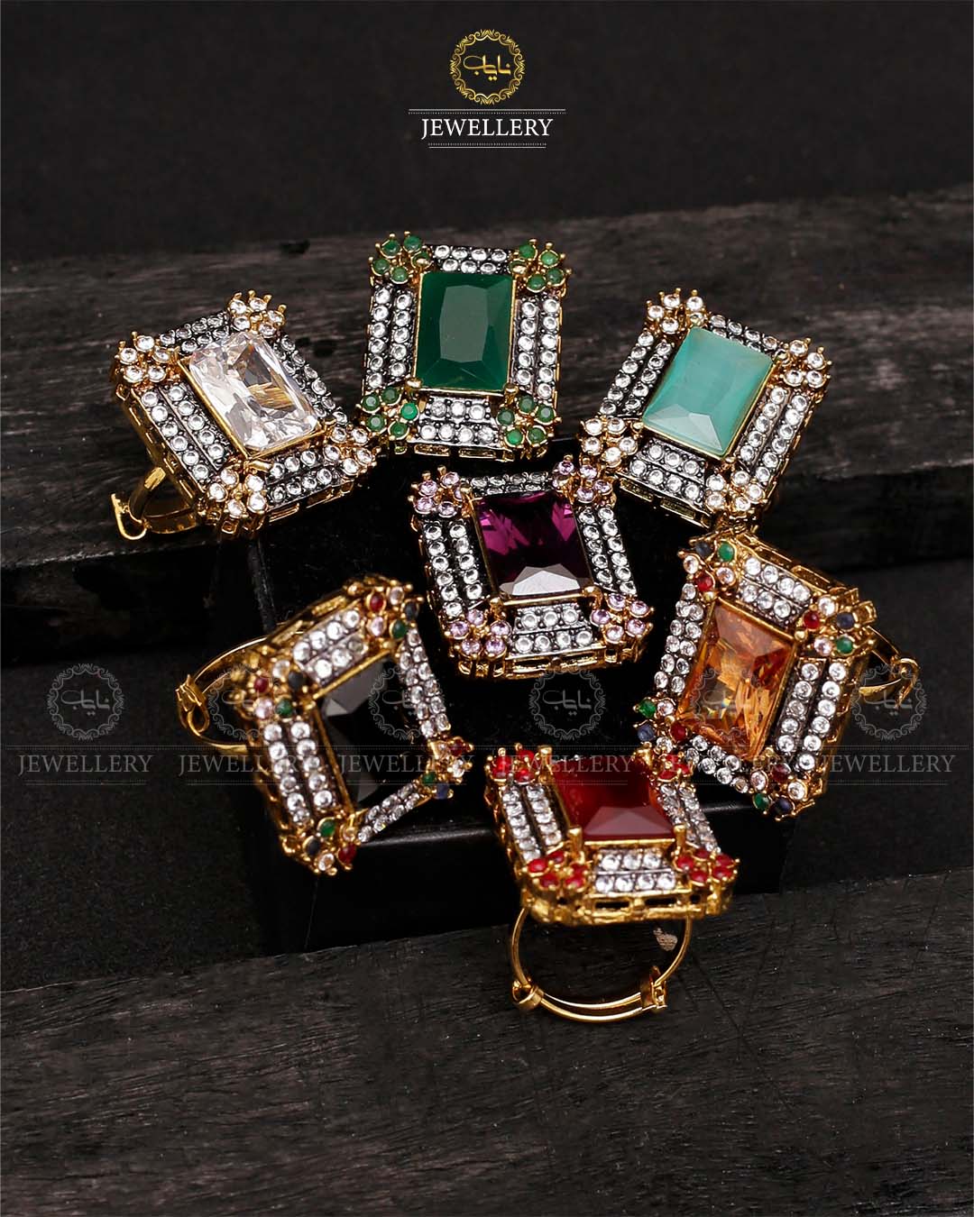 Egyptian gems adjustable Ring-2084