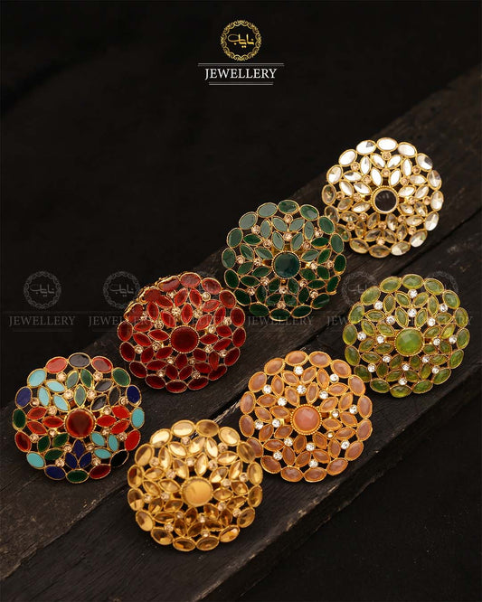 Kundan Ring (adjustable) -2664 -Golden Nayab Jewellery