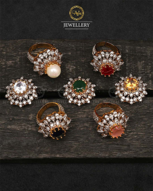 Jarao Stones Adjustable Ring-2494 Nayab Jewellery