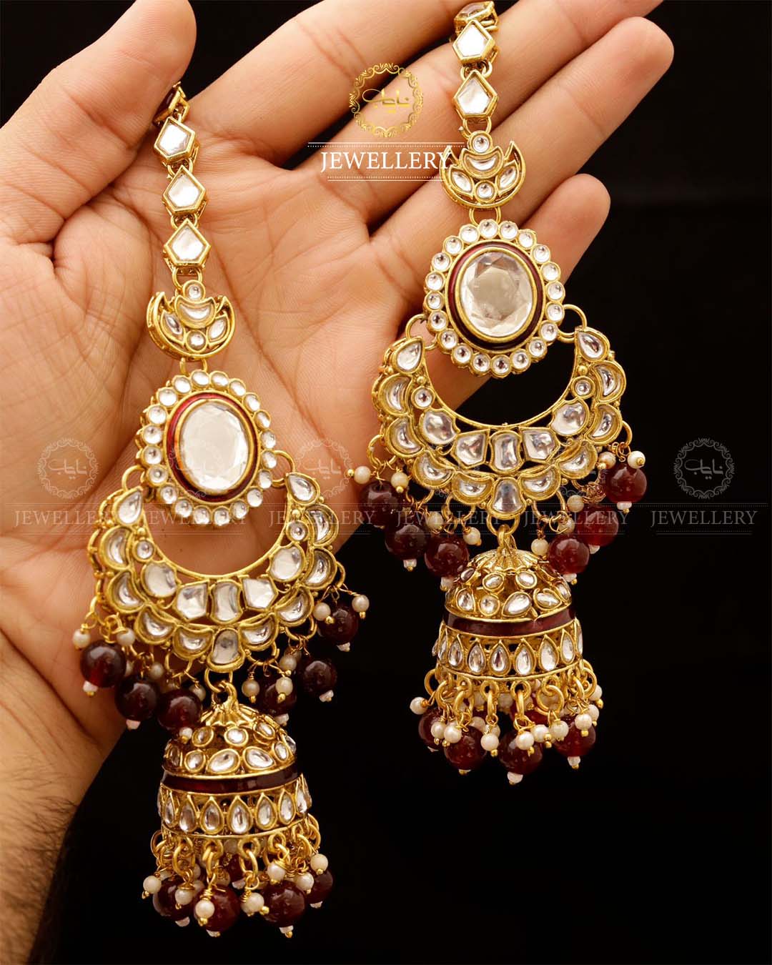 Indian Uncut Kundan 7 pcs Birdal Set-2720 Nayab Jewellery