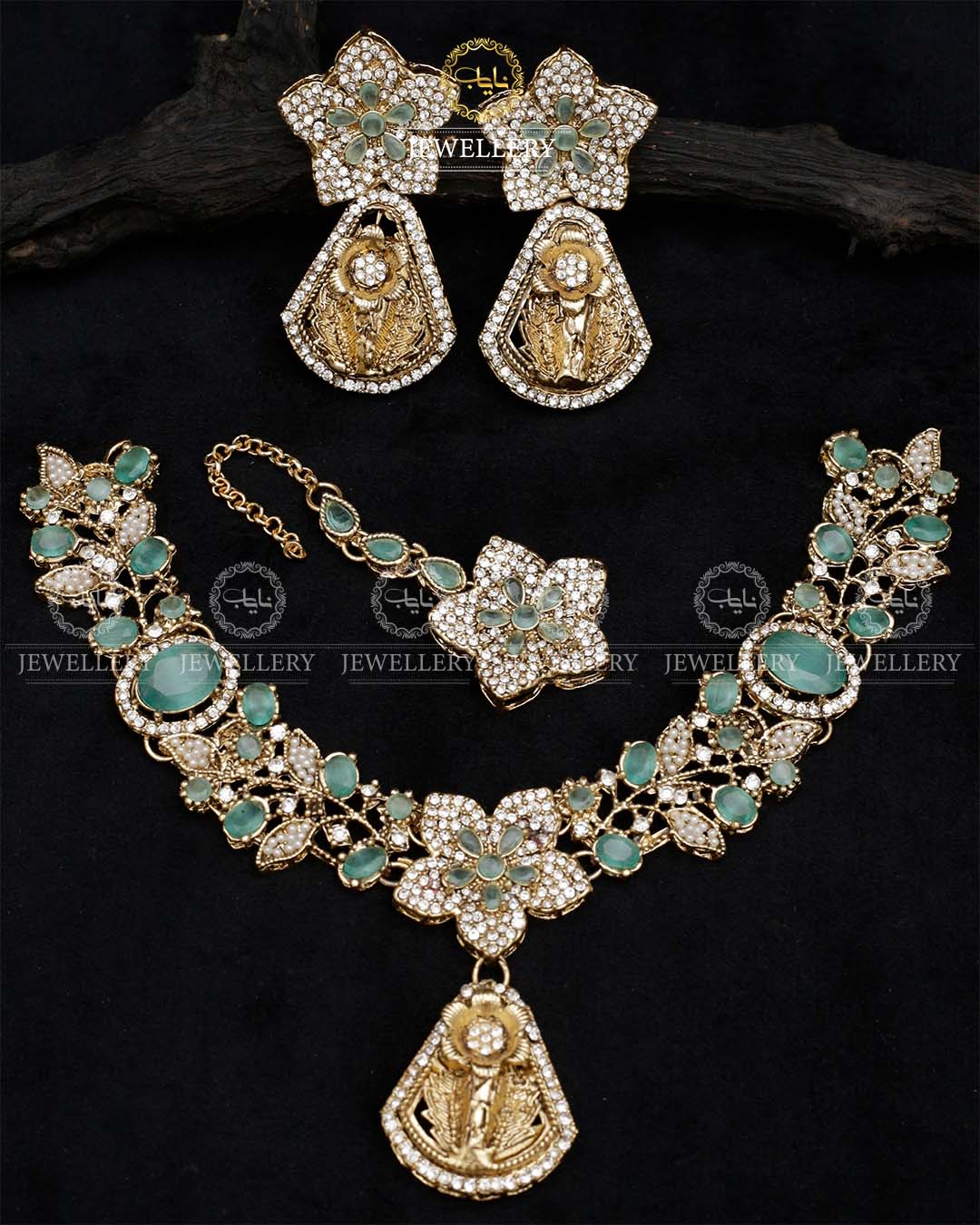 RAHA Turkish Necklace set N-1026-Golden