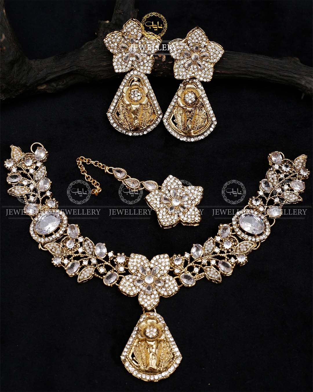 RAHA Turkish Necklace set N-1026-Golden