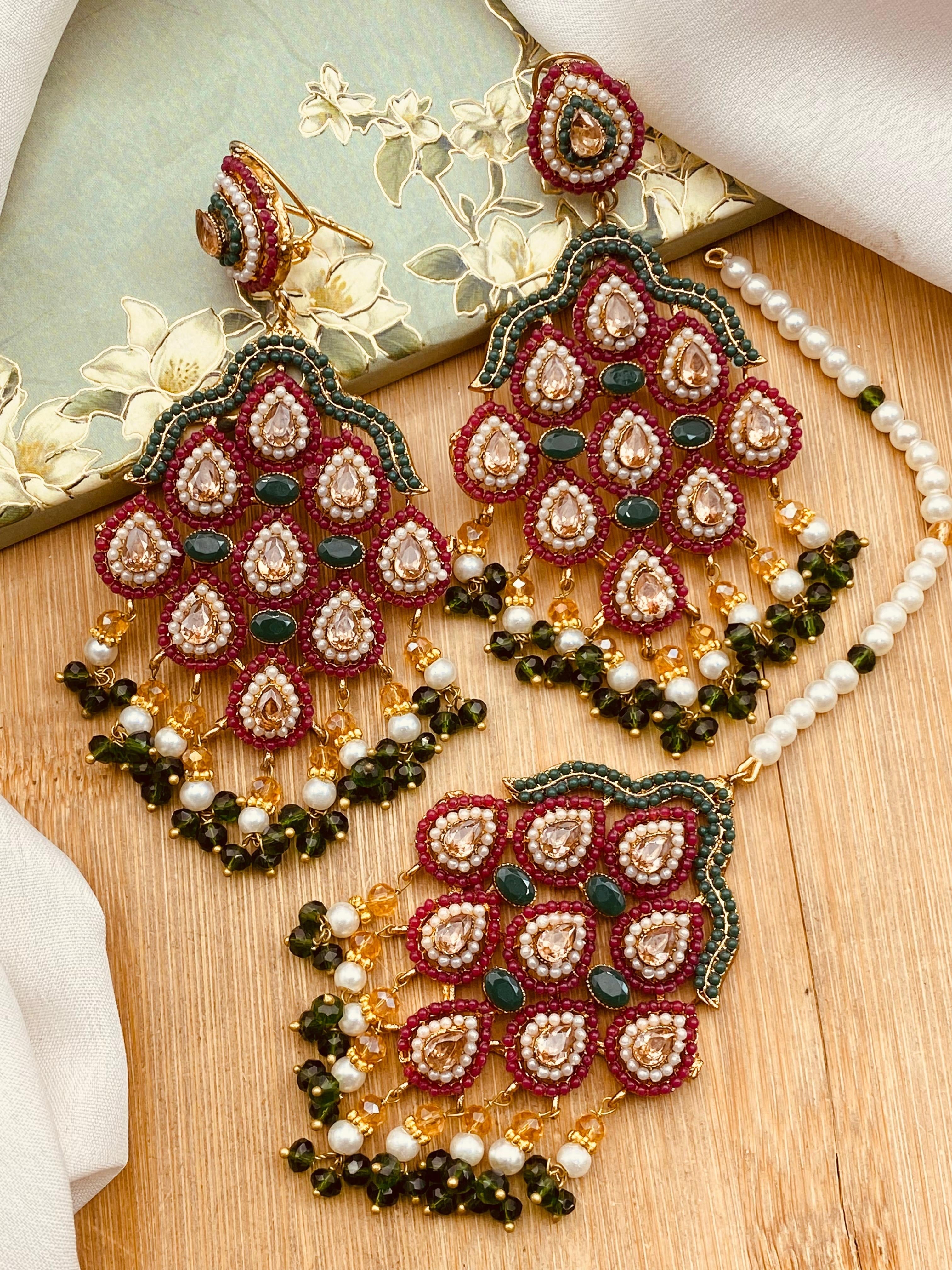 Noratan Earrings Tika set-2531 Nayab Jewellery