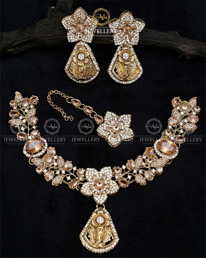 RAHA Turkish Necklace set N-1026-Golden