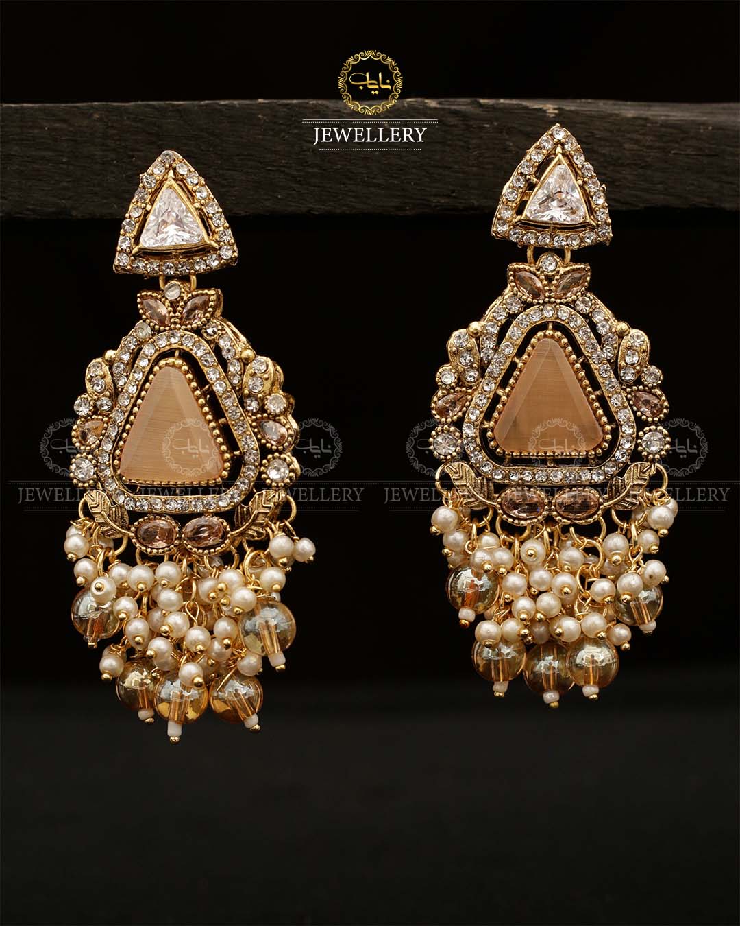 Dimond Cutt Earrings E-3010-Golden