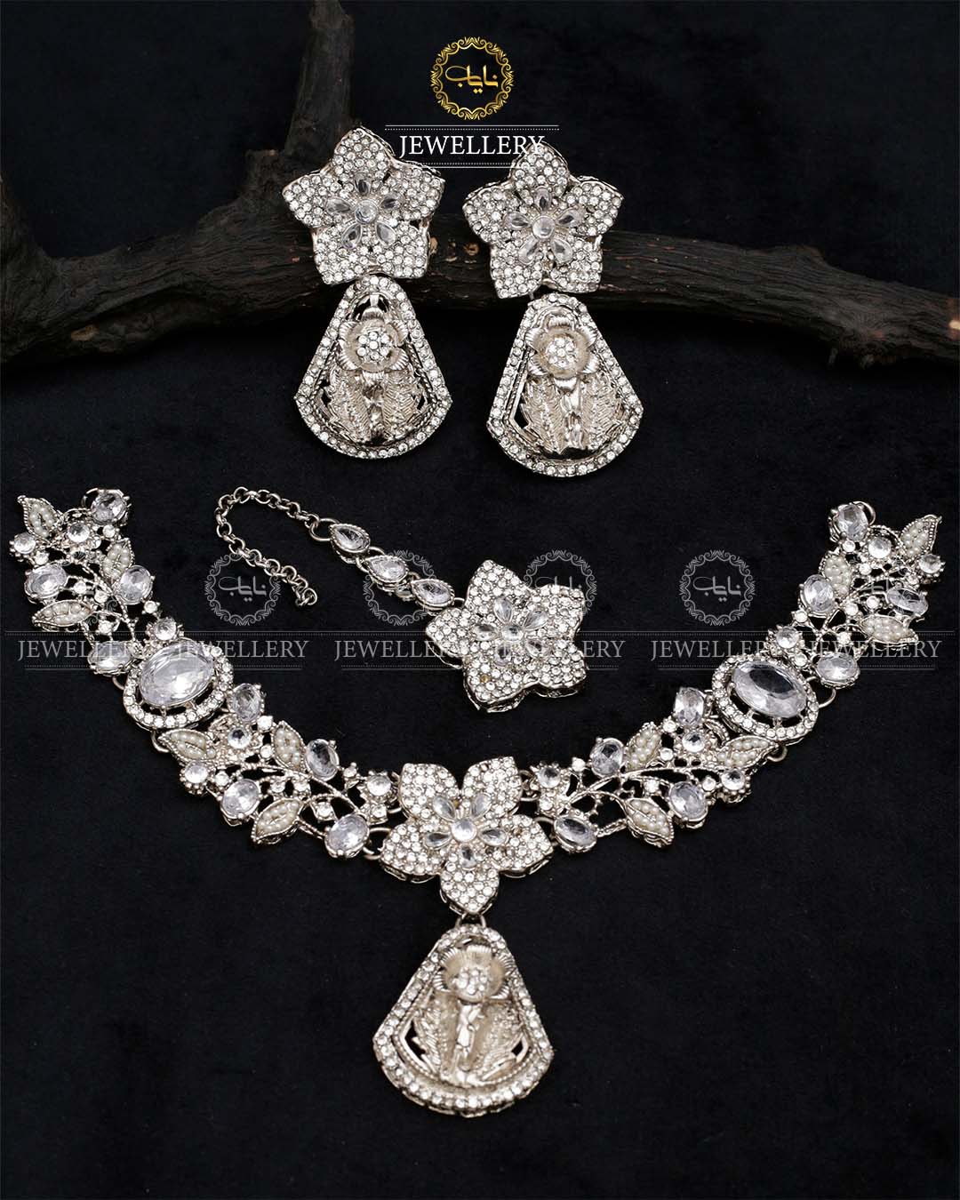 RAHA Turkish Necklace set N-1026-Silver