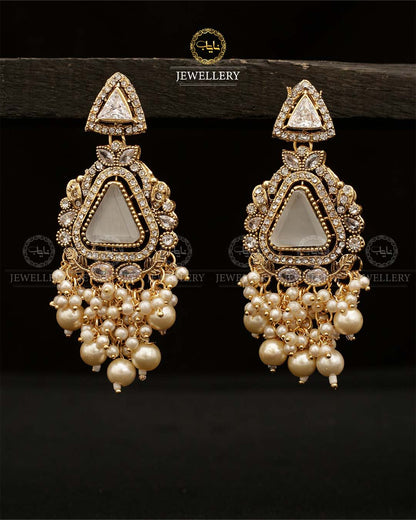 Dimond Cutt Earrings E-3010-Golden