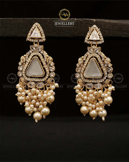 Dimond Cutt Earrings E-3010-Golden