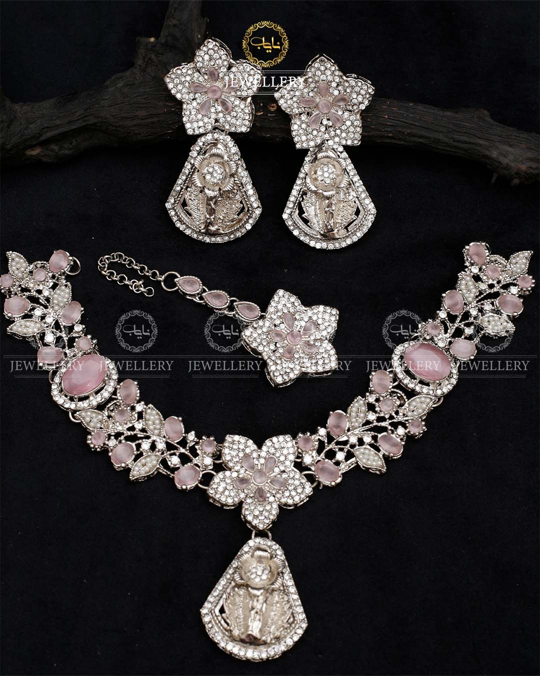 RAHA Turkish Necklace set N-1026-Silver