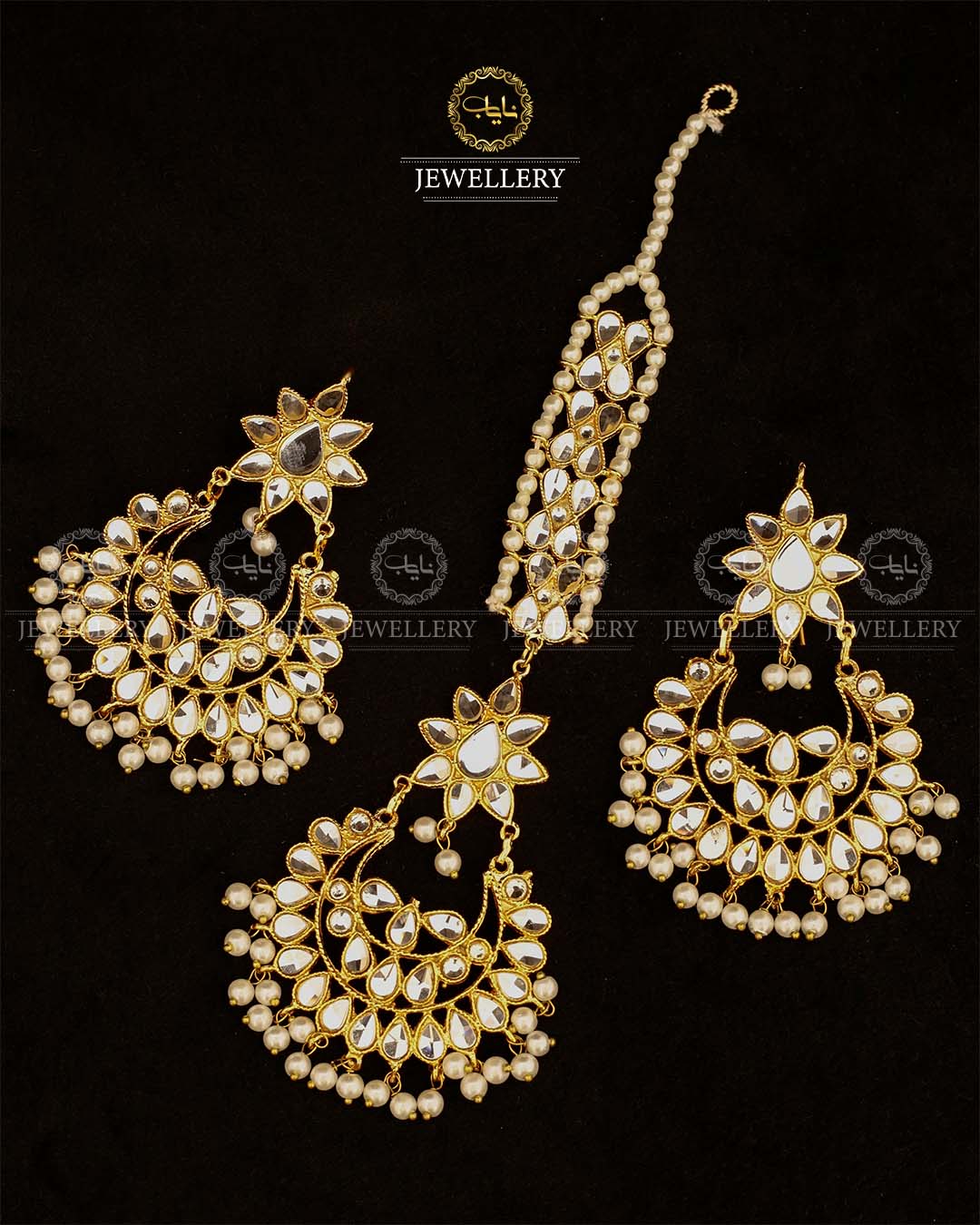 Kundan Baali with Long Tika-2935